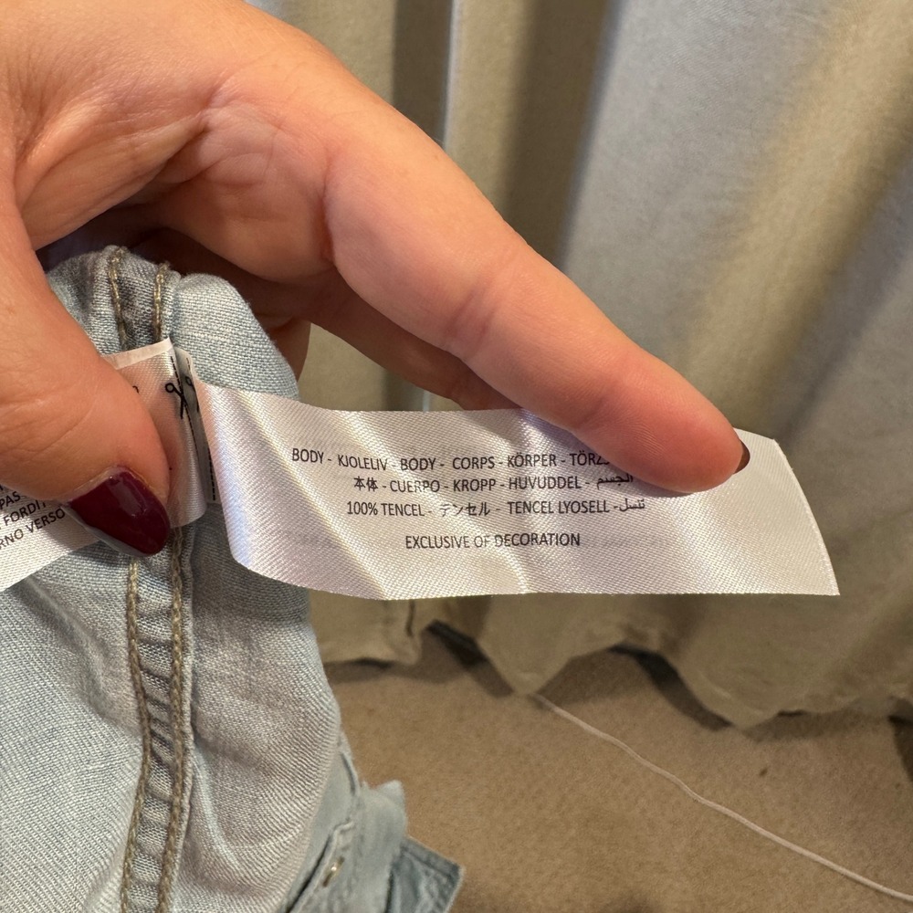 Ariat Pearl Snap Western Shirt Womens M Denim Blue Cowboy Rodeo - Picture 7 of 9